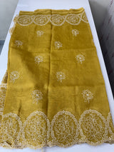 Silky kota saree with embriodery MS16334- Yellow