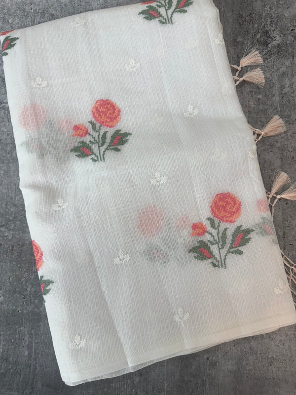 Silky kota embroidery saree MSK654