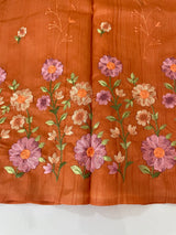 Art tussar saree with embroidery MST677