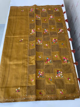 Blended tussar saree with kanta embroidery and cutwork - MS5223