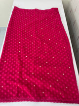 Chiffon Brasso saree with foil mirror work - MS7621 DarkPink