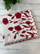 NetKota Applique work saree  MSH141- White & Red