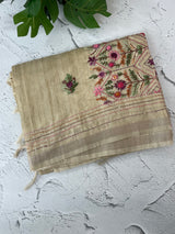 Handworked Blended tussar silk saree MS90543 (15)
