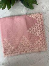 Soft Organza saree with embroidery and sequins borders - MCK286 BabyPink