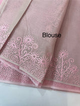 Semi organza saree with lace embroidery MSH117