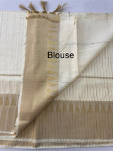Soft blended tussar saree  MKT121 (6) - Cream