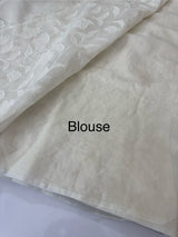 Mul chanderi applique work saree  MSH115 - Offwhite