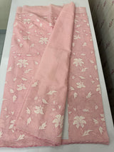 Mul chanderi applique work saree  MSH146 PastelPeachy Pink