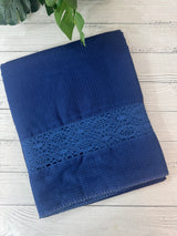 Kota saree with crochet work and lace border MCJ879 DarkBlue
