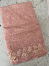Soft Organza saree with thread work and tissue applique borders - MCW605 BabyPink
