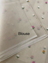 Kota checks saree with embroidery MS7680 Beige