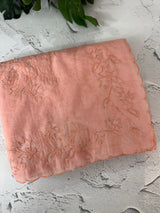 Mul chanderi saree with applique borders MSH112 Peach 1