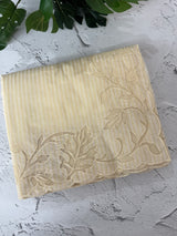 Striped Mul chanderi saree with applique borders MSH987 - Pale Yellow