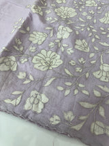 Mul chanderi applique work saree  MSH146- Lavender