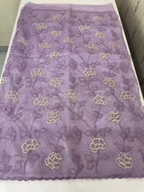Glassy tissue organza saree with embroidery FKSF788 Lavender