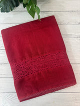 Kota saree with crochet work and lace border MCJ879 Red