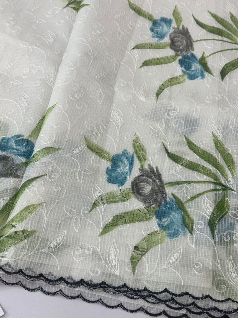 NetkKota sarees with handpainting and embroidery MS7833