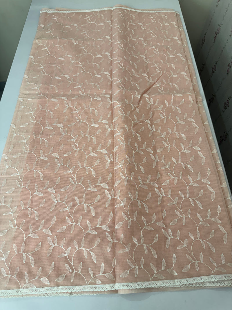 Kota embriodery saree MS1455 Pastel Peach