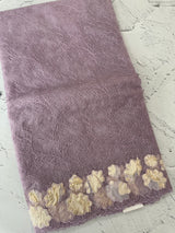 Soft Organza saree with thread work and tissue applique borders - MCW605 DustyLavender