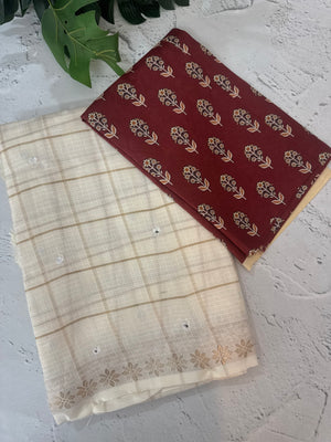 Kota checks saree with blouse MS7670