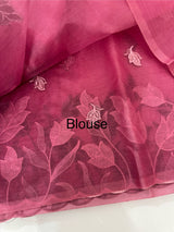 Semi Organza saree with thread work - MSH7654