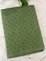 Bhagalpuri printed tussar silk saree with block printed pallu & blouse MTSS1407 ForestGreen