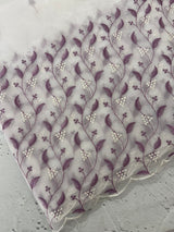Glass tissue organza saree with embroidery MSF132 White to Lavender