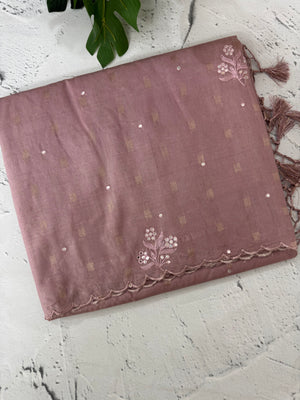 Fancy Chanderi silk saree with blouse MFC213