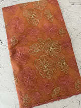 Soft Organza saree with thread work - MSH910 Peach