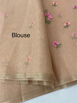 Tissue mix Soft silk saree with embroidery MS8189- PastelPeach