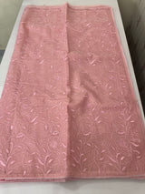 Moonga checks saree with embroidery MSH165 Pink