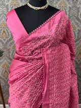 Art silk saree with embroidery SVPSMC Pink