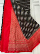 Banarasi viscose Georgette saree MKGS668 Black & Red