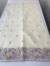 Mul chanderi embriodery saree with scalloped borders MSH176