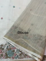 Chanderi viscose silk saree with embroidery MS98544