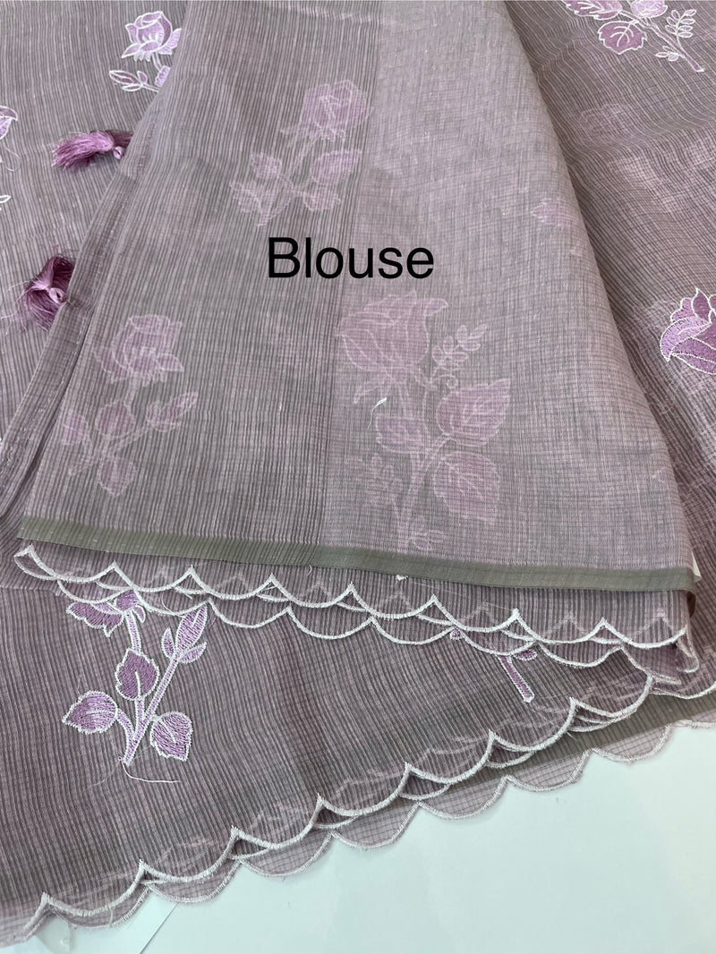 Silky kota embroidery saree 
MSK890 Mauve