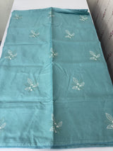 Kota  checks saree with embroidery - MS7679 LightBlue