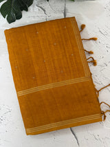 Tussar mix soft silk saree with Retta pettu borders - MST988 Mustard