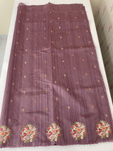 Blended tussar silk saree with embroidery- MS1072 DarkMauve