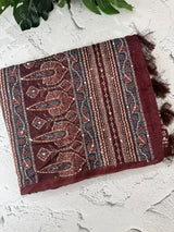 Semi Chanderi saree with hand kanta embroidery MS9899