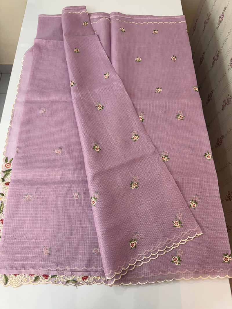 Soft kota silk saree with embriodery work MS89432