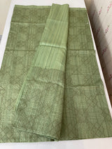 Blended tussar silk saree with embroidery- MSB8543- DuskyGreen