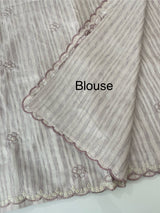 Semi silk saree with cutwork on pallu MSR908- Dusky Lavender