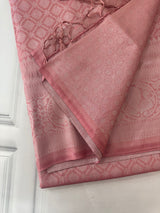 Brocade Banarasi silver weaving soft silk saree MS126771 DuskyPink