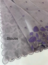 Viscose Organza saree with applique work-MSH103 Mauve