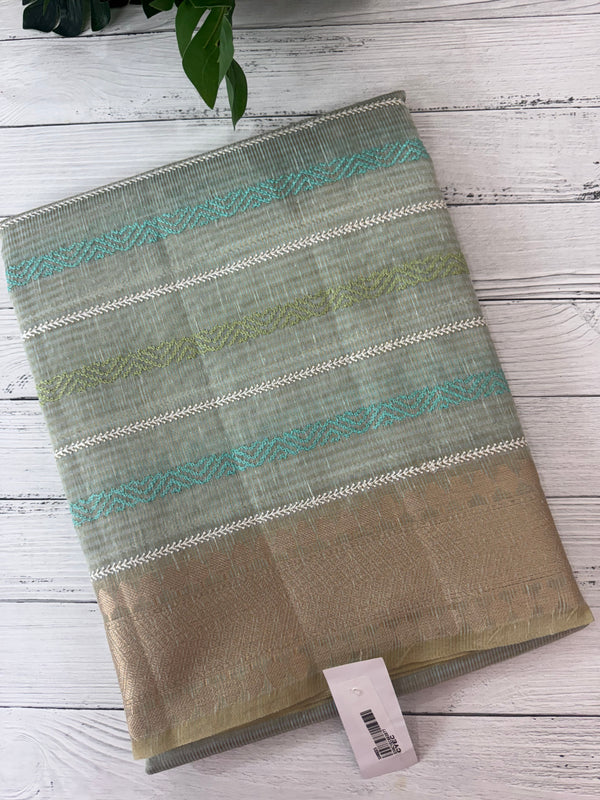 Tissue silk saree MTTS78- Blue