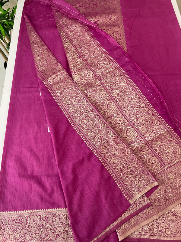 Blended tussar silk saree with Banarasi border FBTW3026