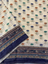 Semi Chanderi saree with hand kanta embroidery MS9899