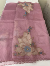 Designer Glass organza saree with applique work- MSH15195