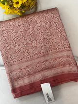 Banarasi semi katan saree in silver zari SHSNRIC